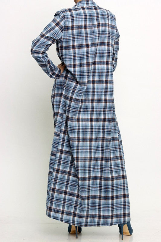 Plaid Maxi Shirt Dress