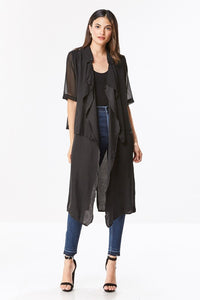 Double Layered Chiffon Coat Top - Callie & Allie