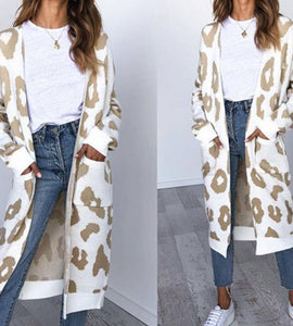 Snow Leopard Midi Cardigan